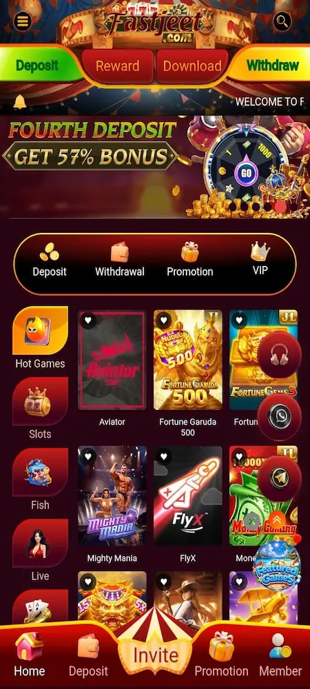 FAST JEET Game interface