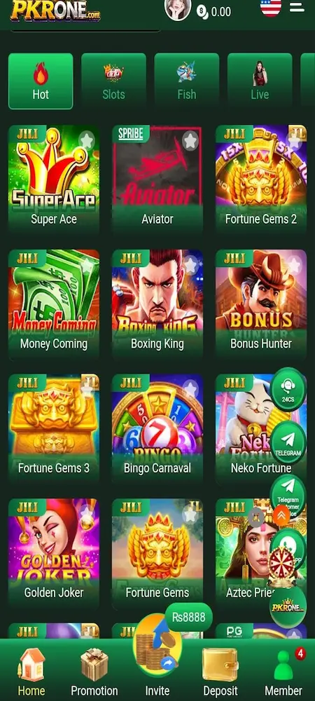 PKRONE Game interface